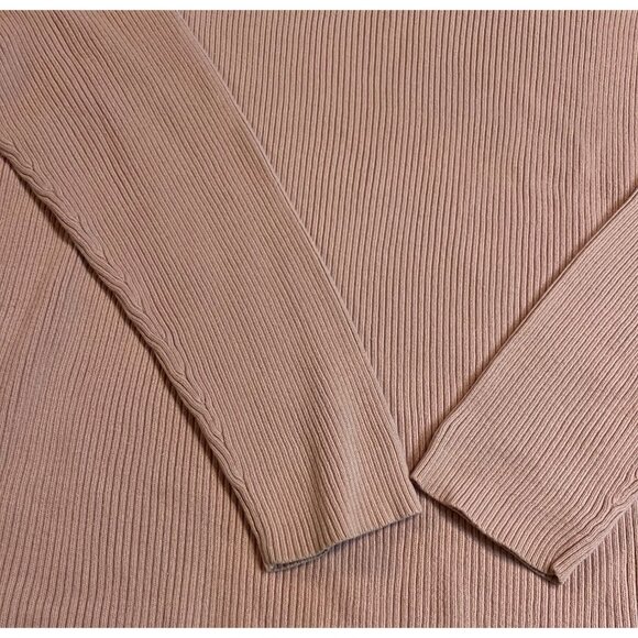 Lauren Ralph Lauren XL Pink Ribbed Turtleneck Sweater preppy  embroidered logo - Picture 6 of 10